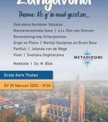 Grote kerk van Tholen samenzangavond voor noodhulp in Oekraïne