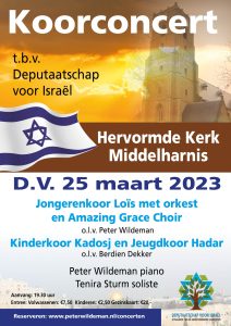 Koorconcert voor Deputaatschap Israël in de Hervormde kerk te Middelharnis