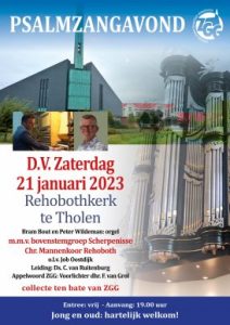 Psalmzangavond 2023 in de Rehobothkerk te Tholen