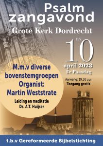 Psalmzangavond voor de Gereformeerde Bijbelstichting in Dordrecht