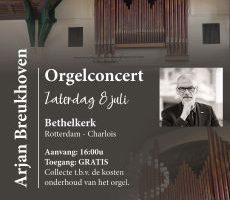 Bethelkerk van Rotterdam Charlois met organist Arjan Breukhoven