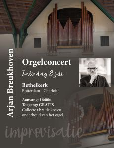 Bethelkerk van Rotterdam Charlois met organist Arjan Breukhoven