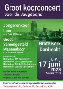 Groot koorconcert voor de Jeugdbond in Dordrecht