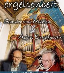 Sander van Marion en Arjan Breukhoven in de Grote kerk in Brielle