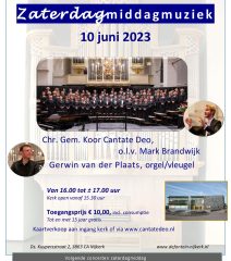 Zaterdagmiddagconcert door Cantate Deo in de Fontein te Nijkerk