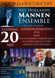 Zuiderkerk te Bunschoten concert met het Hollands Mannen Ensemble