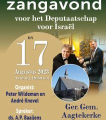 Gereformeerde Gemeente te Aagtekerke psalmzangavond voor Israël