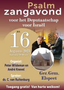 Gereformeerde Gemeente te Elspeet psalmzangavond voor Israël