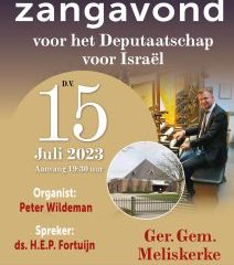 Gereformeerde Gemeente te Meliskerke psalmzangavond voor Israël