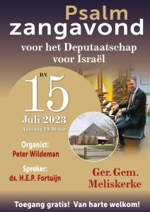 Gereformeerde Gemeente te Meliskerke psalmzangavond voor Israël