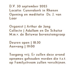 Cunerakerk in Rhenen psalmzangavond met bovenstem
