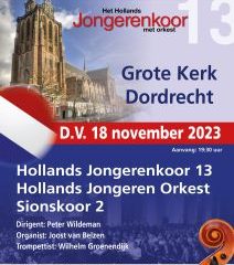Presentatieconcert van het Hollands Jongerenkoor in Dordrecht
