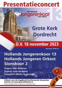 Presentatieconcert van het Hollands Jongerenkoor in Dordrecht