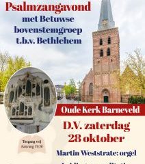 Psalmzangavond voor Bethlehem met Betuwse Bovenstemgroep