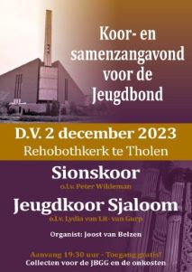 Concert voor de JBGG in Tholen met het Sionskoor