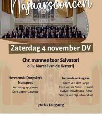 Hervormde Dorpskerk te Nunspeet najaarsconcert Mannenkoor Salvatori