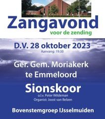 Moriakerk te Emmeloord zangavond voor de zending