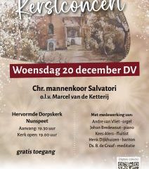 Chr. Mannenkoor Salvatori geeft kerstconcert in Nunspeet