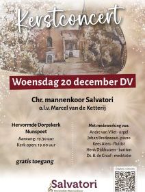 Chr. Mannenkoor Salvatori geeft kerstconcert in Nunspeet
