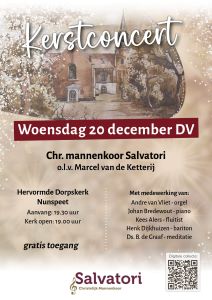 Chr. Mannenkoor Salvatori geeft kerstconcert in Nunspeet