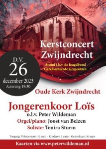 Kerstconcert Zwijndrecht in de Grote kerk met Jongerenkoor Lois