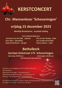 Christelijk Mannenkoor Scheveningen kerstconcert in de Bethelkerk