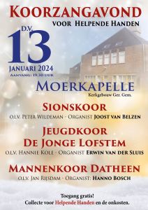 Koorzangavond voor Helpende handen in Moerkapelle