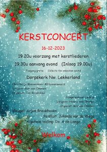 Mannenkoor Alblasserwaard kerstconcert in Nieuw-Lekkerland