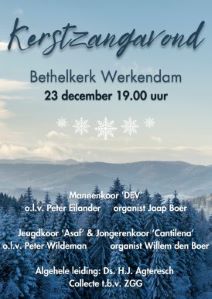 Mannenkoor DEV kerstconcert in de Bethelkerk te Werkendam.