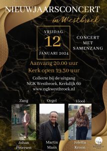 Nieuwjaarsconcert in Westbroek met samenzang en Martin Mans