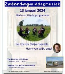 Het Forster kwartet speelt Bach tijdens de zaterdagmiddagmuziek in Nijkerk
