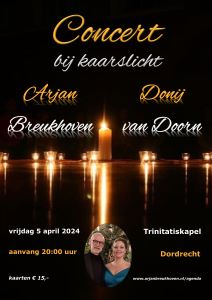 Concert bij kaarslicht in de Dordse Trinitatiskapel met Arjan Breukhoven