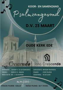 Psalmzangkoor Jong Crescendo en Crescendo concert Oude kerk te Ede