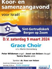 Sint-Getrudiskerk te Bergen op Zoom samenzangavond voor Israël