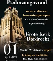 Traditionele psalmzangavond met organist Martin Weststrate in Dordrecht