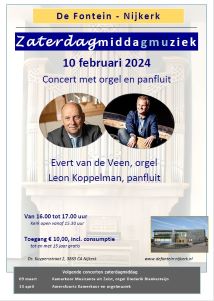 Zaterdagmiddagmuziek met Evert van de Veen en Leon Koppelman in Nijkerk