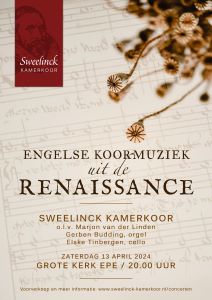 Concert met Sweelinck Kamerkoor in de Grote kerk te Epe