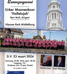 Urker Mannenkoor Hallelujah concert in de Nieuwe kerk te Middelburg
