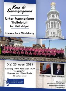 Urker Mannenkoor Hallelujah concert in de Nieuwe kerk te Middelburg