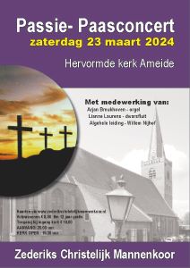 Zederiks Christelijk Mannenkoor geeft Paasconcert in Ameide