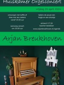 Huiskamer orgelconcert bij Arjan Breukhoven
