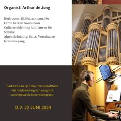 Psalmzangavond met organist Arthur de Jong vanuit Gorinchem