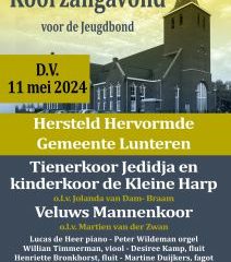 Tienerkoor Jedidja zingt in de Hersteld Hervormde Gemeente te Lunteren