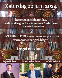 Samenzangavond voor restauratie orgel in de Laurenskerk te Rotterdam