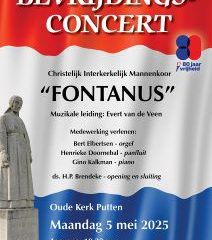 Traditioneel bevrijdingsconcert met Interkerkelijk mannenkoor Fontanus te Putten