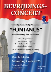 Traditioneel bevrijdingsconcert met Interkerkelijk mannenkoor Fontanus te Putten