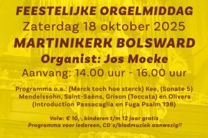 Feestelijke orgelmiddag in de Martinikerk te Bolsward met organist Jos Moeke