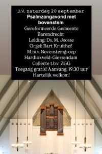 Gereformeerde Gemeente te Barendrecht psalmzangavond