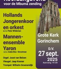 Hollands Jongerenkoor koorzangavond voor Mumba zending in Gorinchem