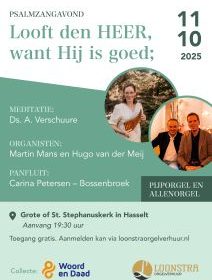 Psalmzangavond voor Woord en Daad in de Grote kerk te Hasselt